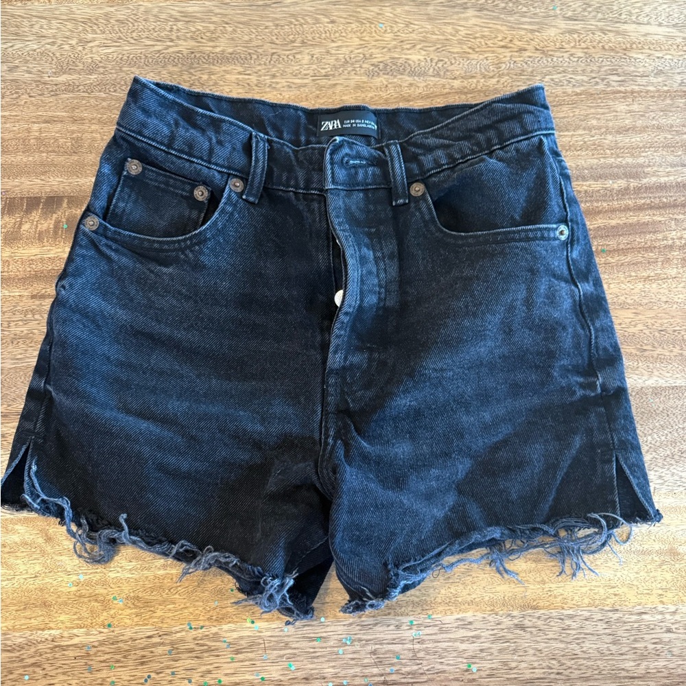 Zara Women's Dark Blue Jean Shorts